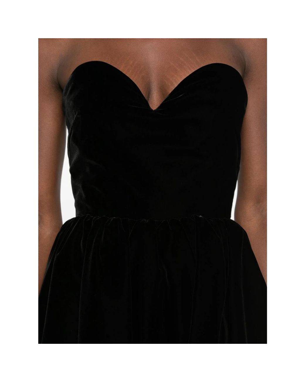 Saint Laurent Black Strapless Velvet Dress