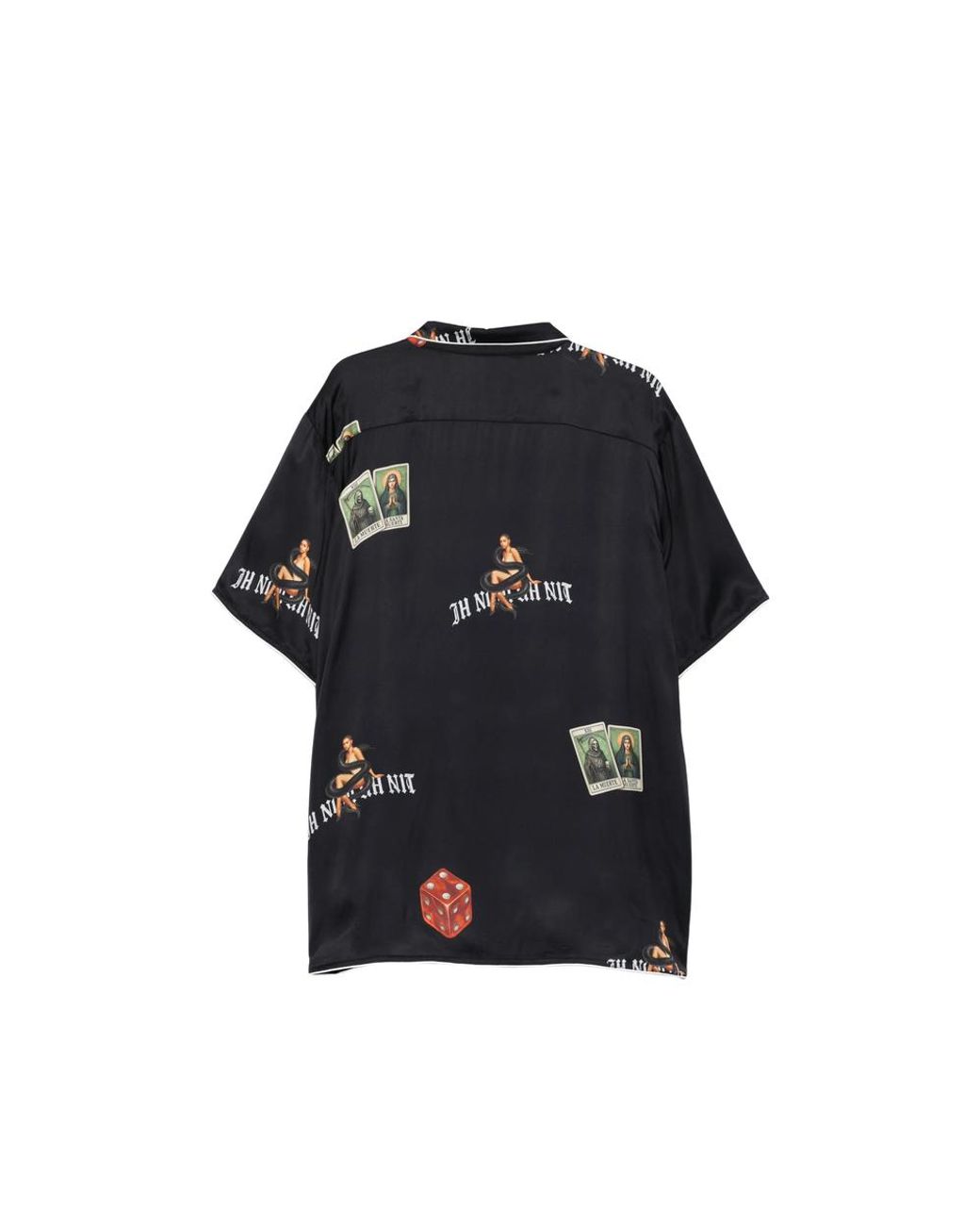 Ih Nom Uh Nit Black Printed Shirt for men