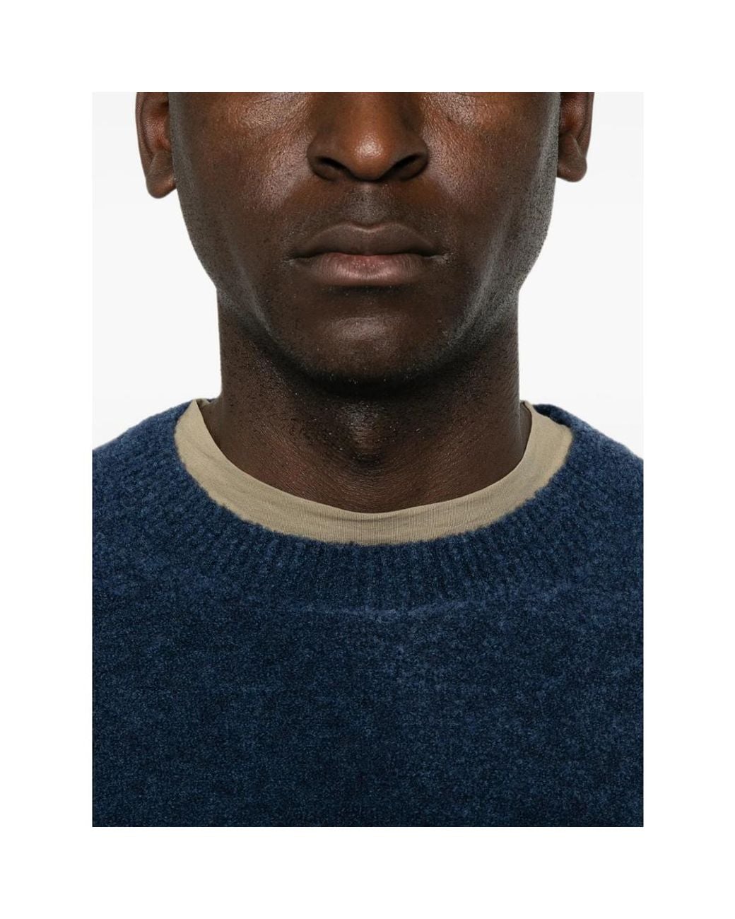La Fileria Blue Bouclé-Knit Sweater for men