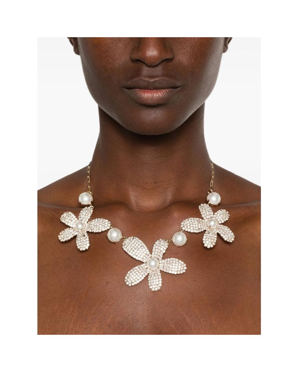 Rosantica Metallic Crystal-Embellished Necklace