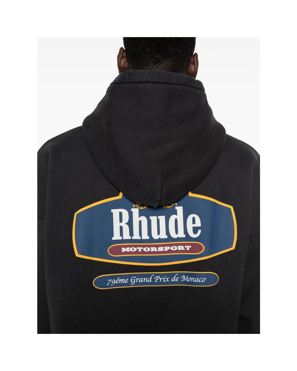 R H U D E © Black Racing Crest Hoodie for men