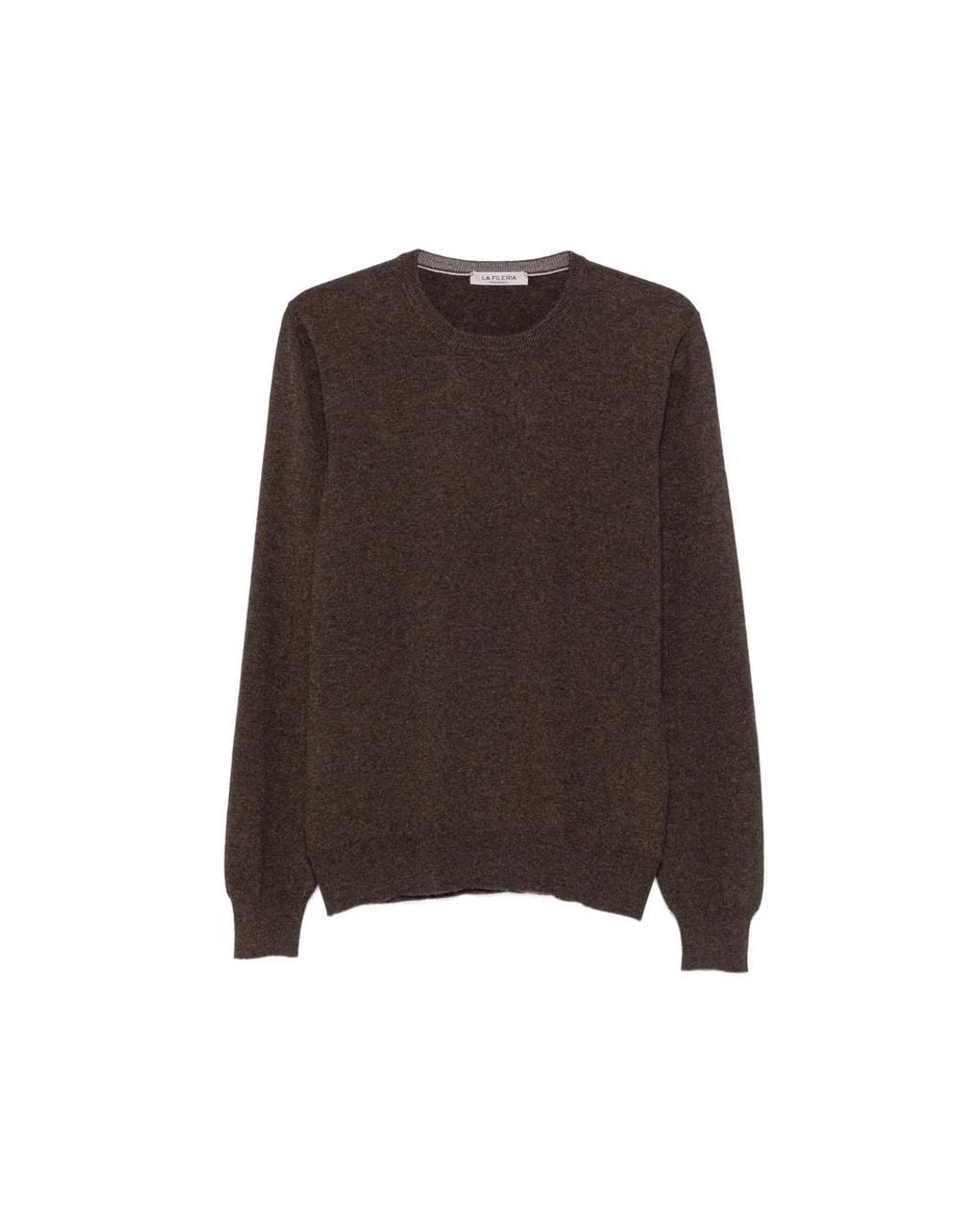 La Fileria Brown Crew-Neck Long-Sleeve Knit for men