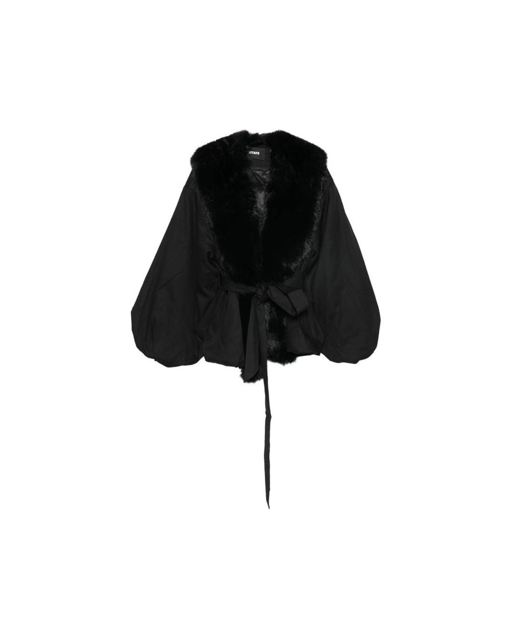 ROTATE BIRGER CHRISTENSEN Black Faux-Fur Collar Jacket
