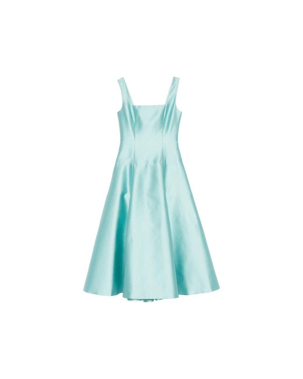 Fely Campo Blue Square-Neck Midi Dress