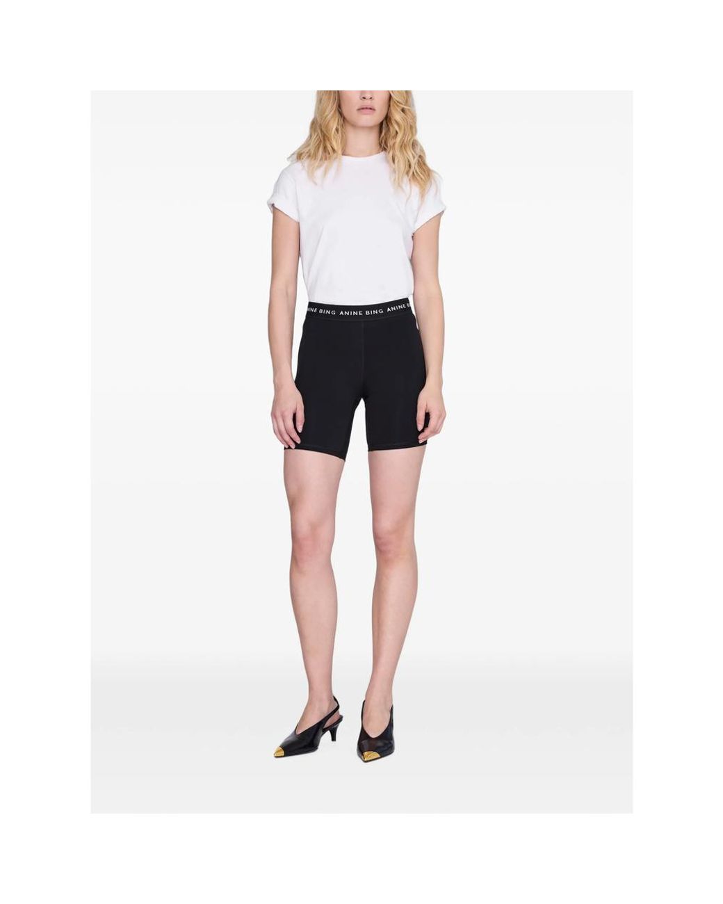 Anine Bing Black Dan Biker Shorts