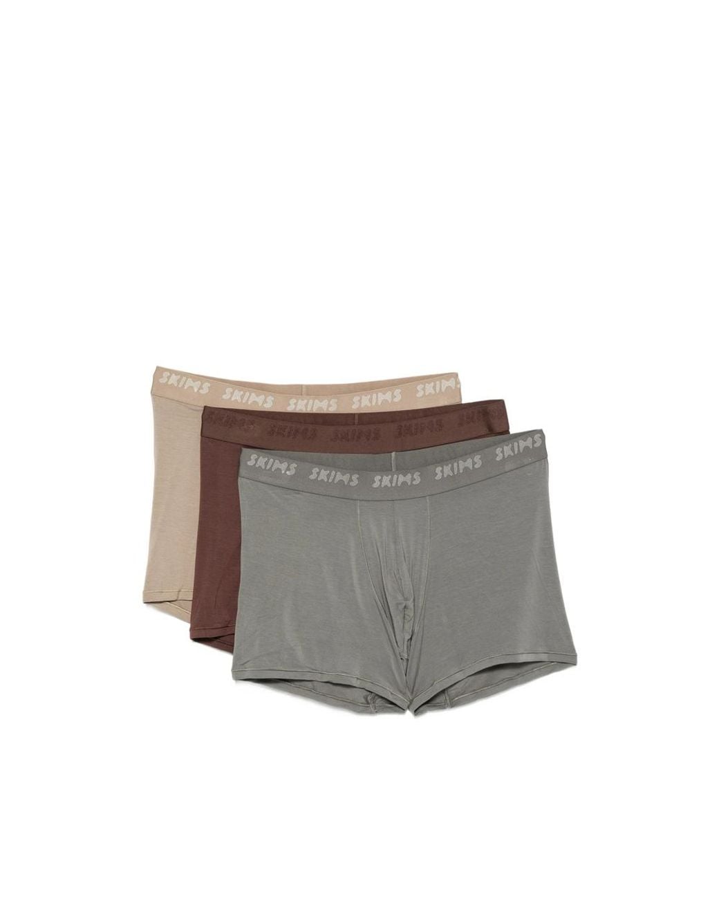 Skims Gray Logo-Waistband Boxers (Pack Of Three) for men