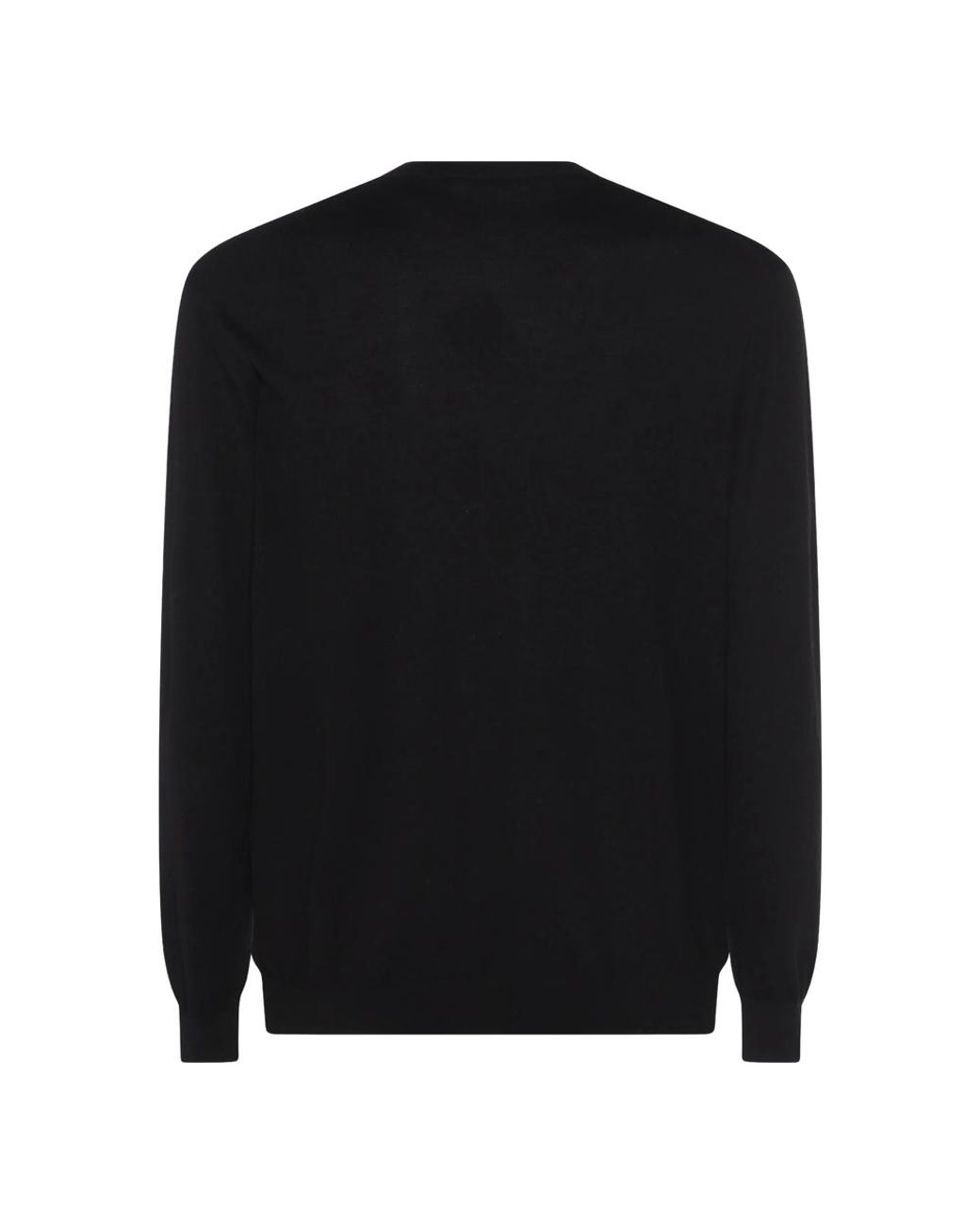 Malo Black Crew-Neck Virgin-Wool Sweater for men