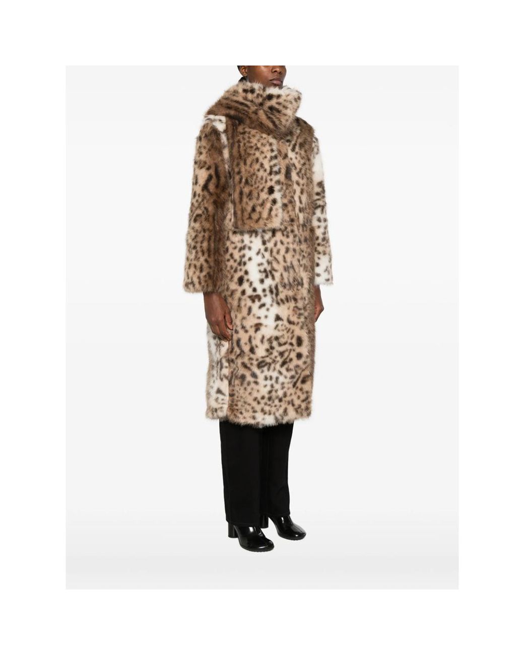 LA PISCINE Brown Leopard-Print Coat