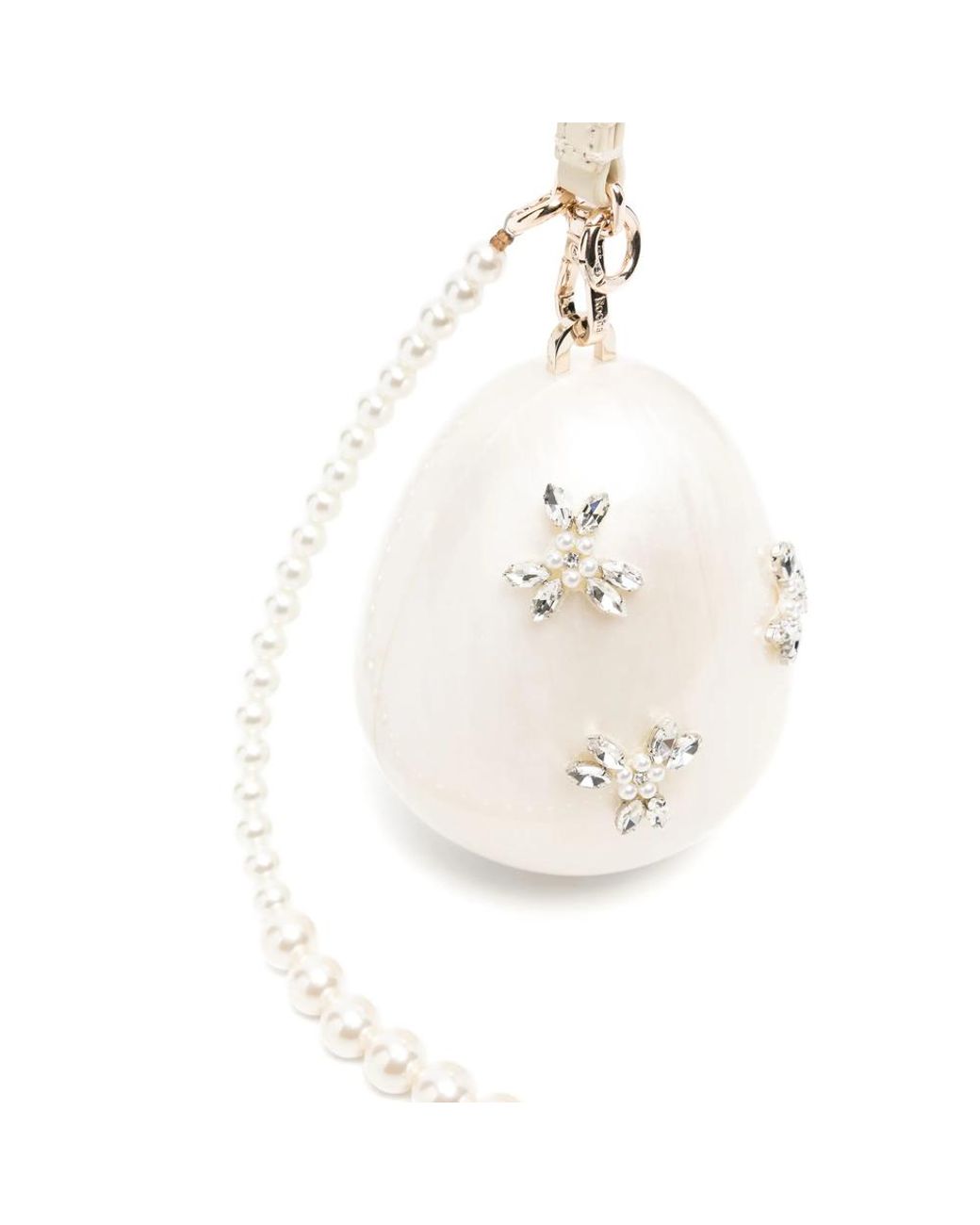 Simone Rocha White Crystal-Embellished Egg Tote Bag