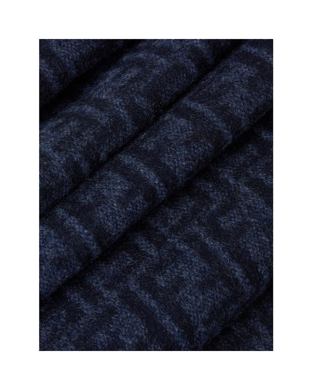 Fendi Blue Ff Monogram Fringed Scarf for men