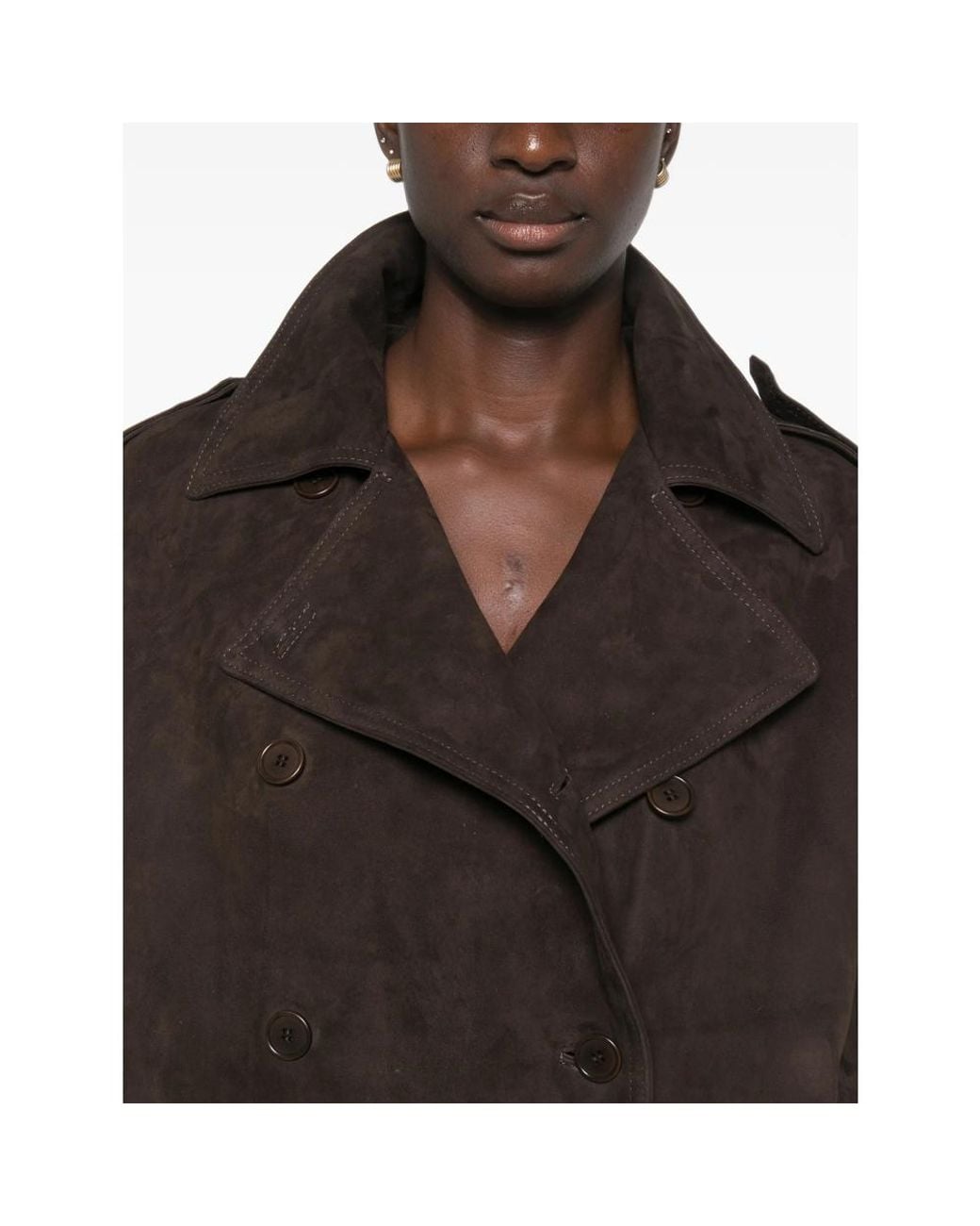 Salvatore Santoro Black Double-Breasted Suede Jacket