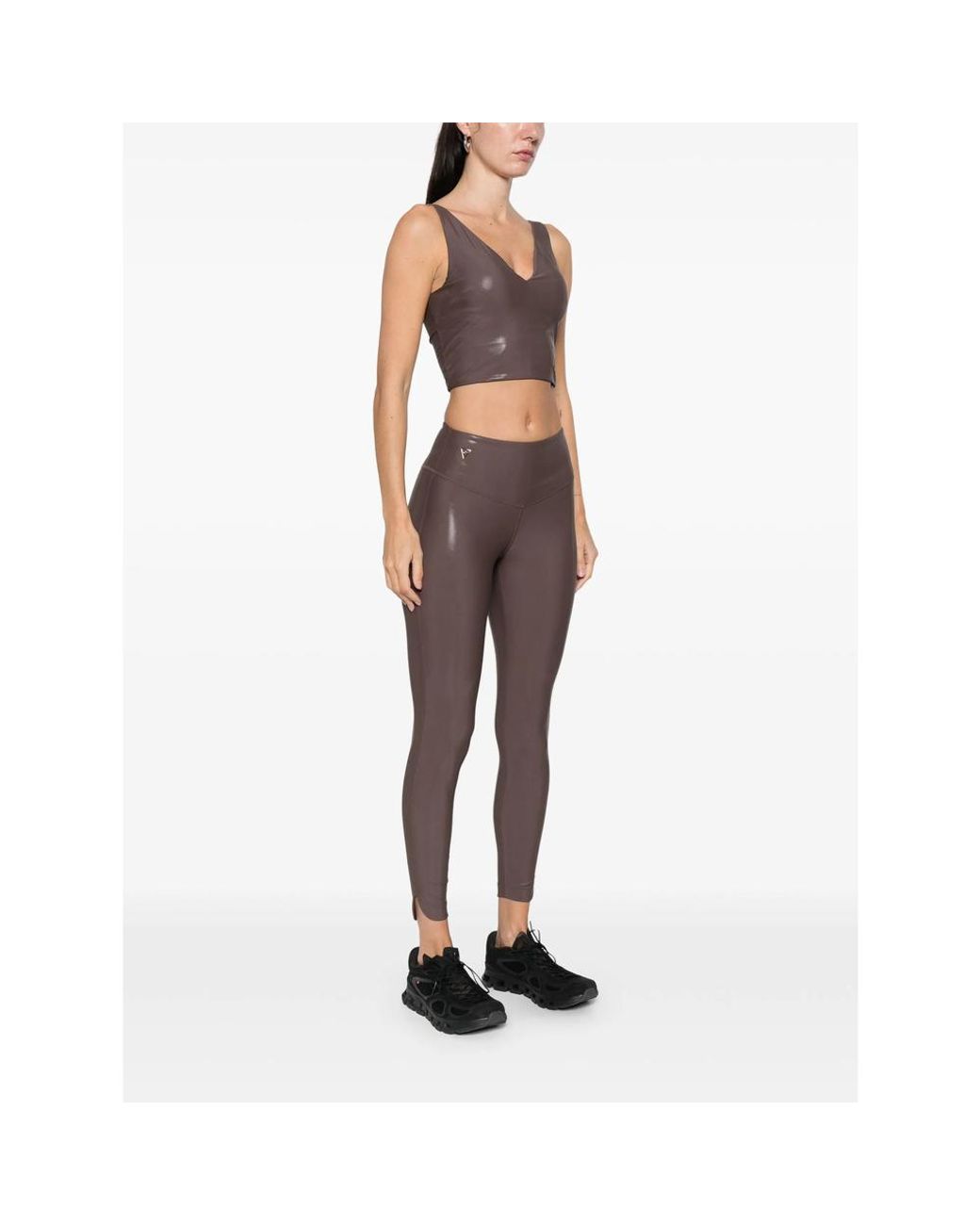 MACRON Gray Camilla Split-Hem Leggings
