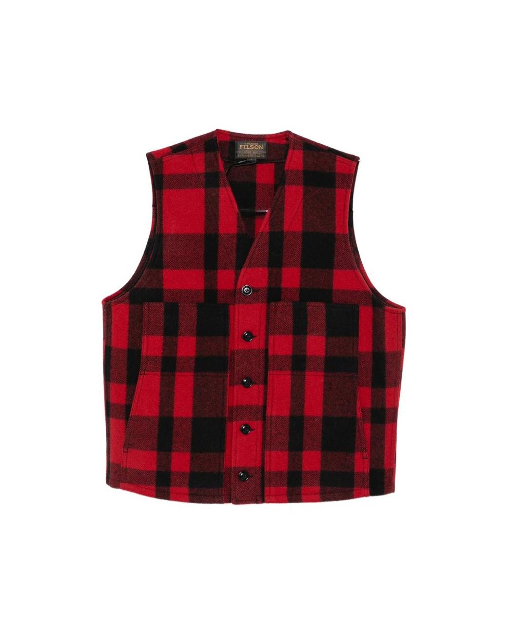 Filson Red Check-Pattern Gilet