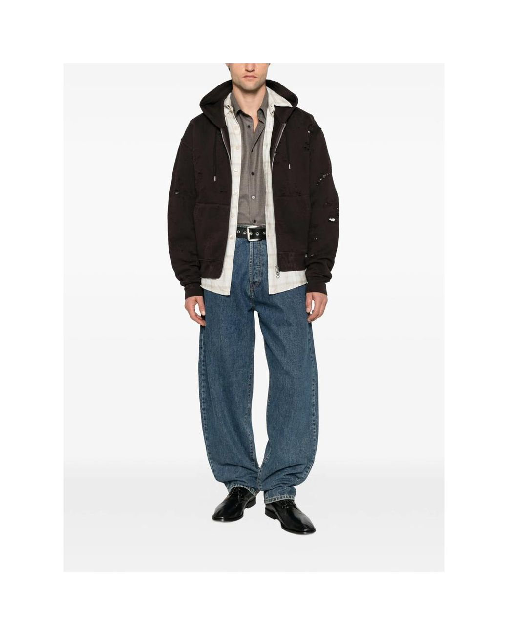 Magliano Blue Logo-Patch Wide-Leg Jeans for men
