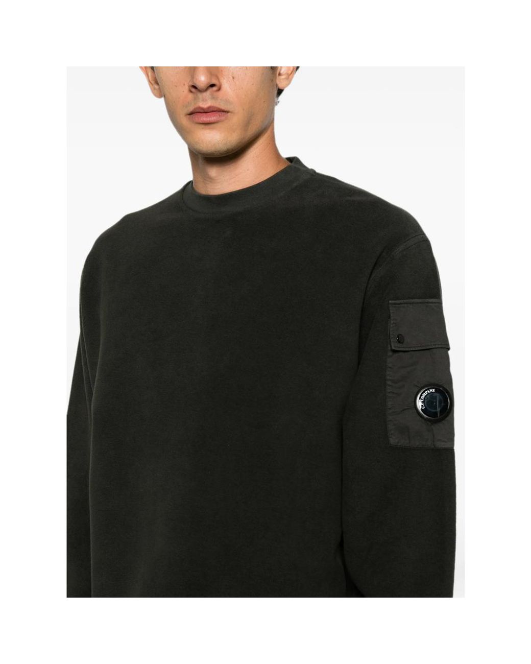 C P Company Black C. P. Company Lens-Detail Pocket Sweatshirt for men