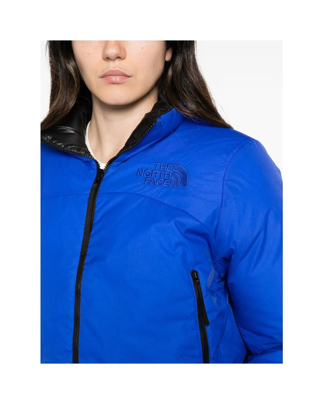 The North Face Blue Logo-Embroidered Puffer Jacket