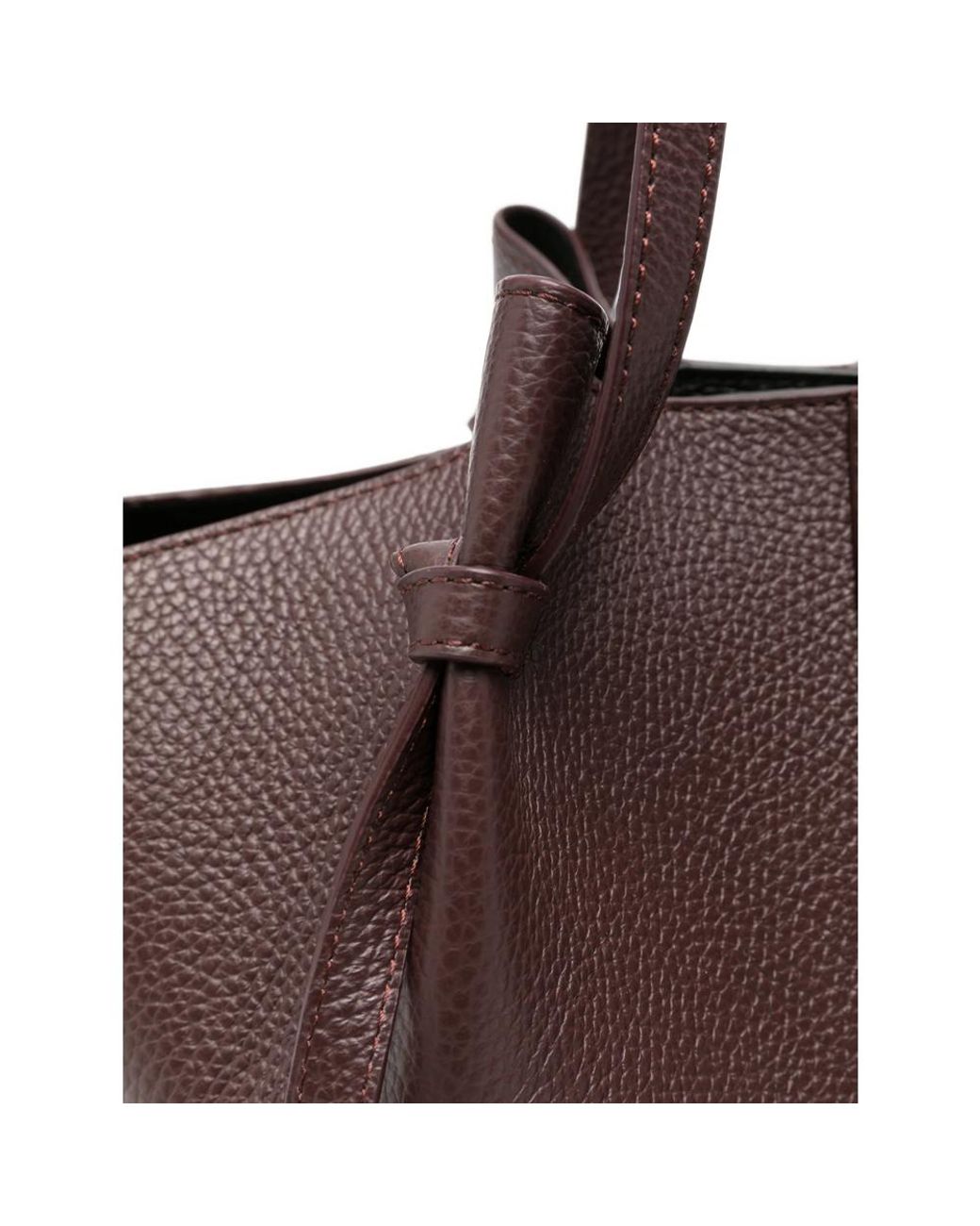 Yuzefi Brown Mochi Grained Leather Tote Bag