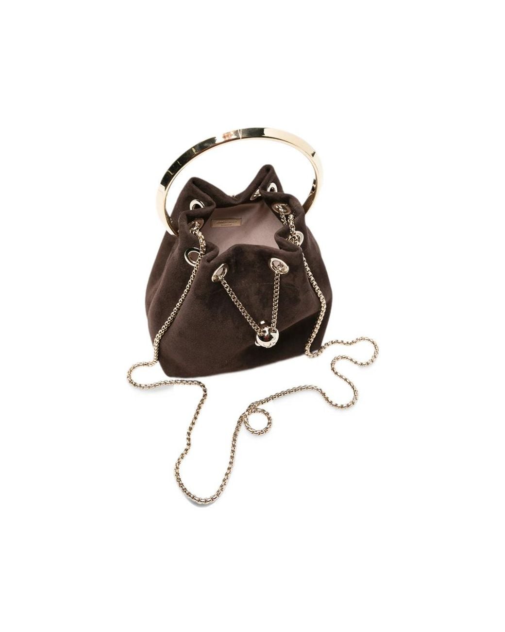 Jimmy Choo Brown Bon Bon Suede Bucket Bag