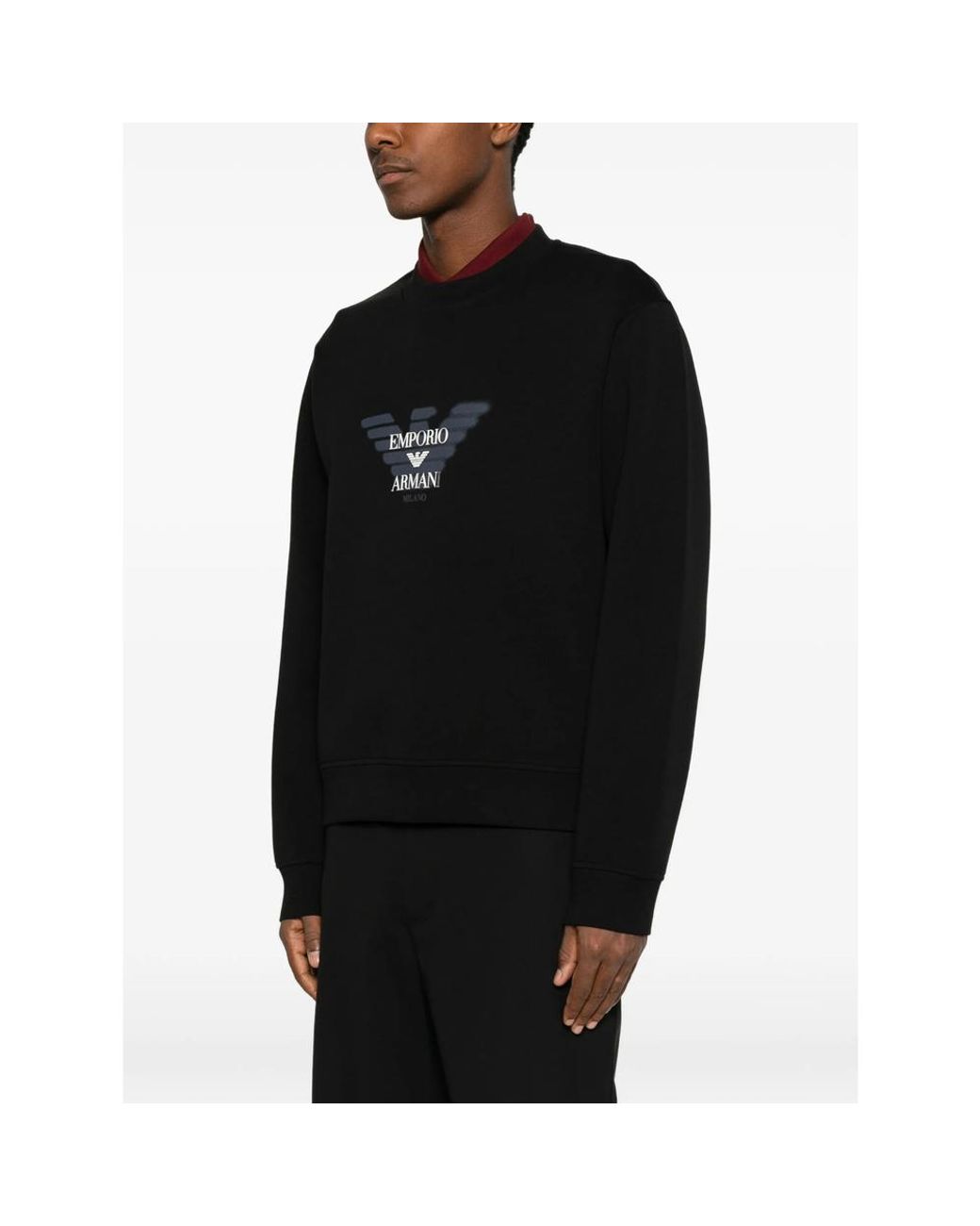 Emporio Armani Black Logo-Print Sweatshirt for men