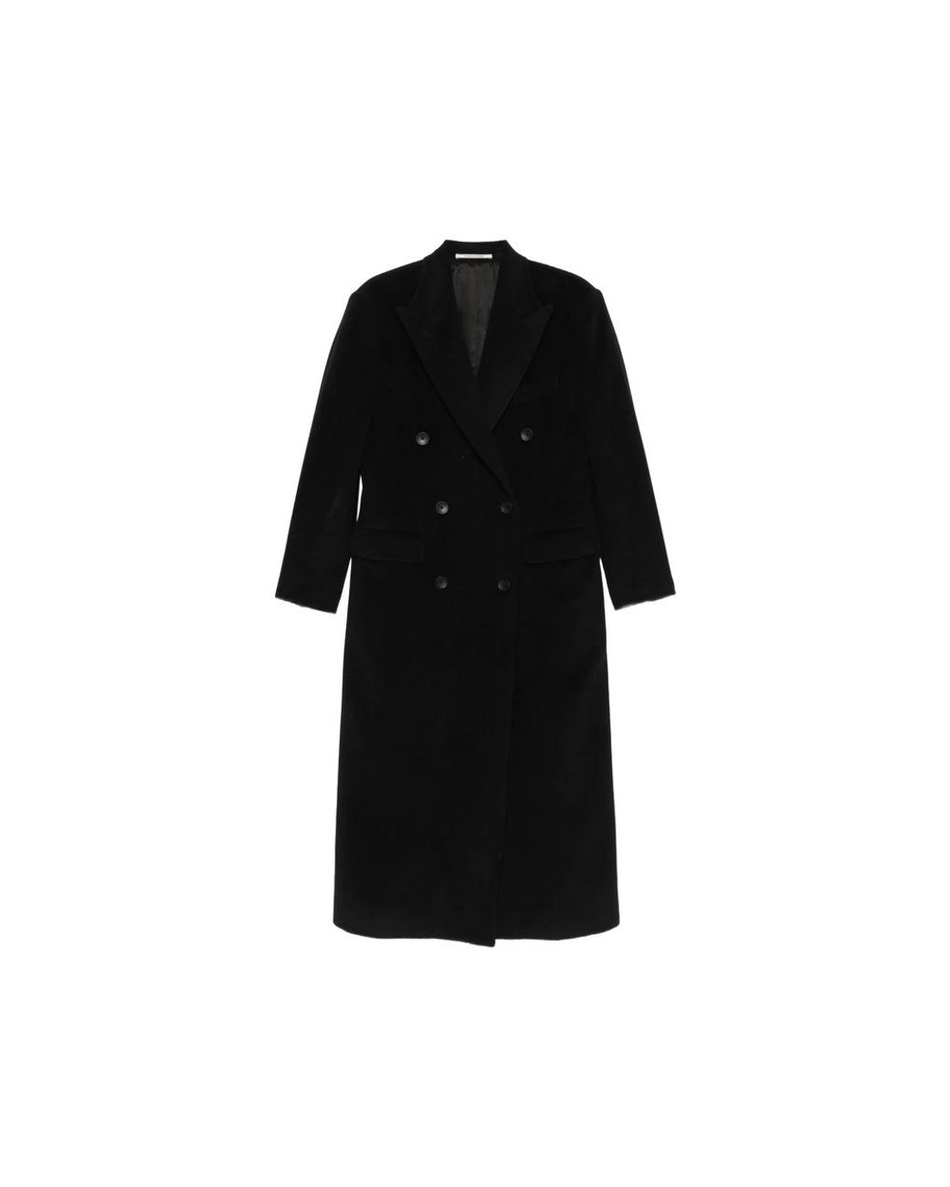 Tagliatore Black Caitlyn Double-Breasted Peak-Lapel Coat
