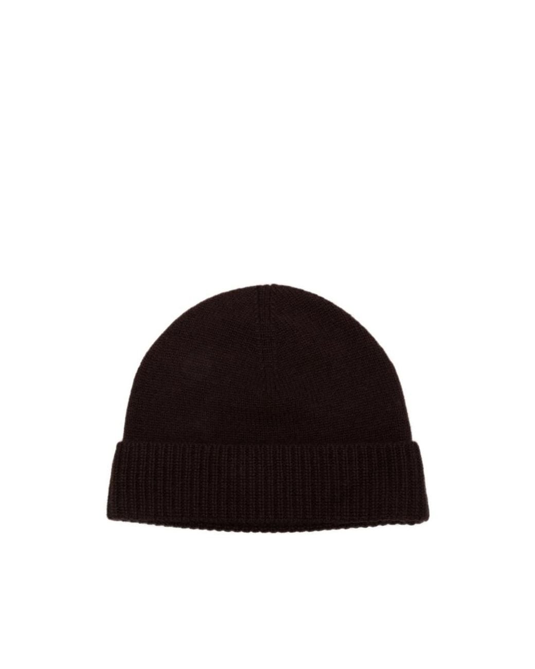 Joseph Black Ribbed-Trim Beanie Hat