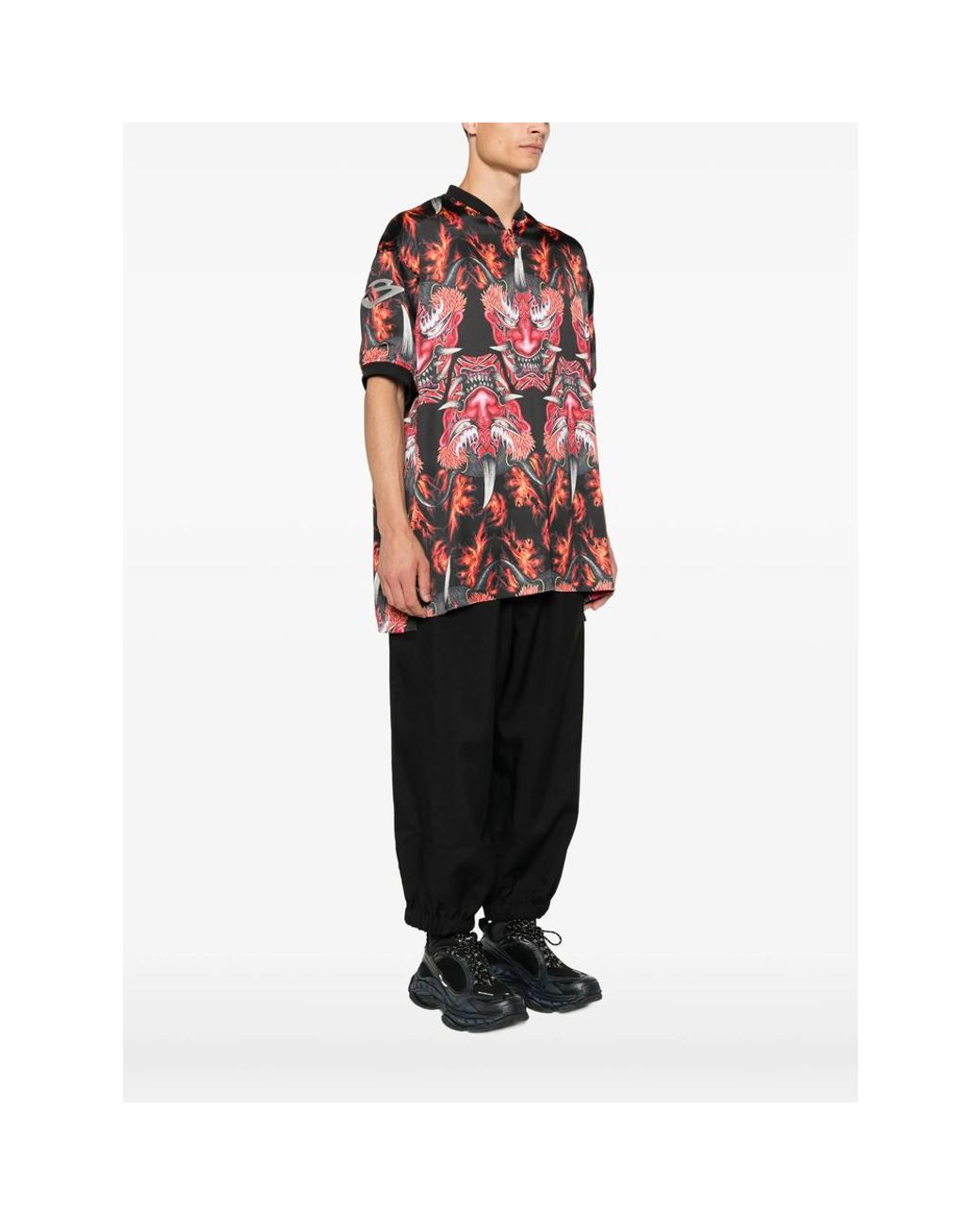 Y-3 Red Satin Graphic Jersey for men
