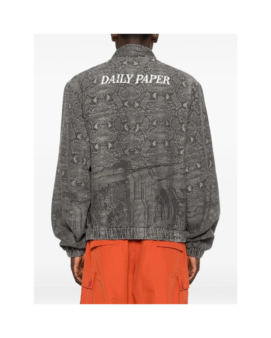 Daily Paper Gray Snake Zipped Jacket for men
