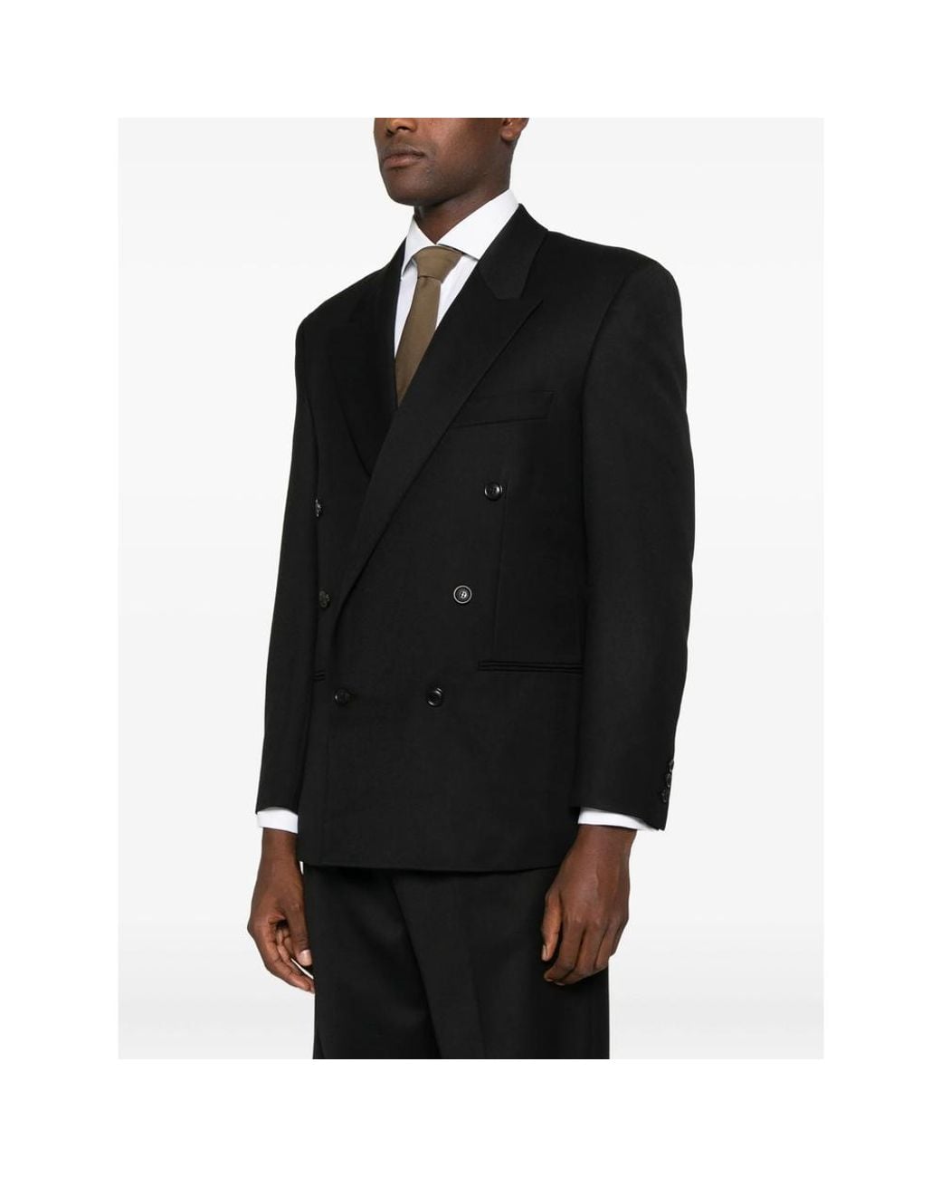TONYWACK Black Double-Breasted Jacket for men