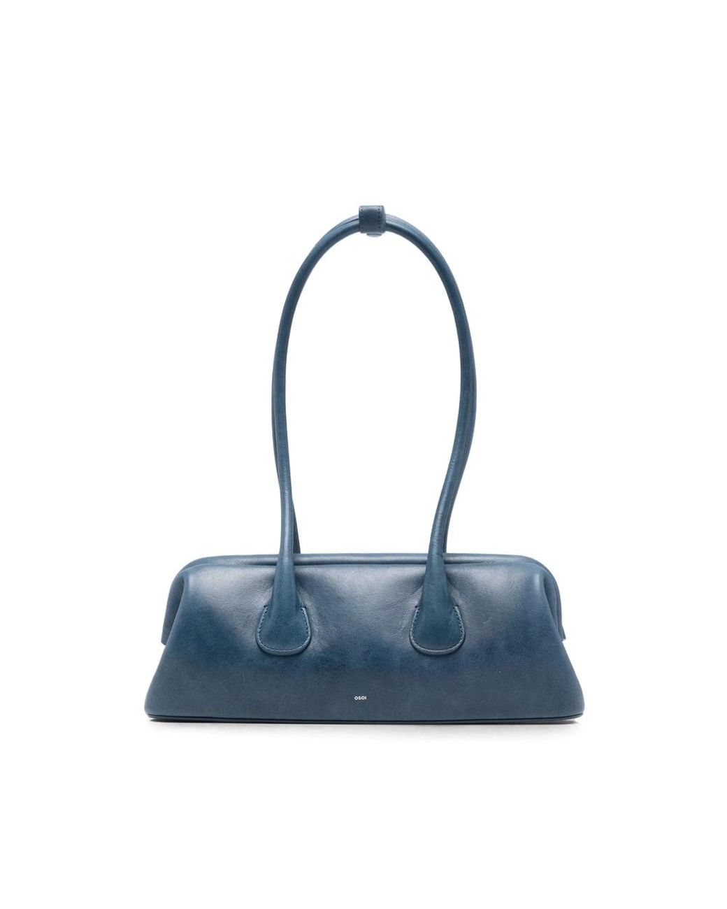 OSOI Blue Mini Boat Wide Leather Shoulder Bag