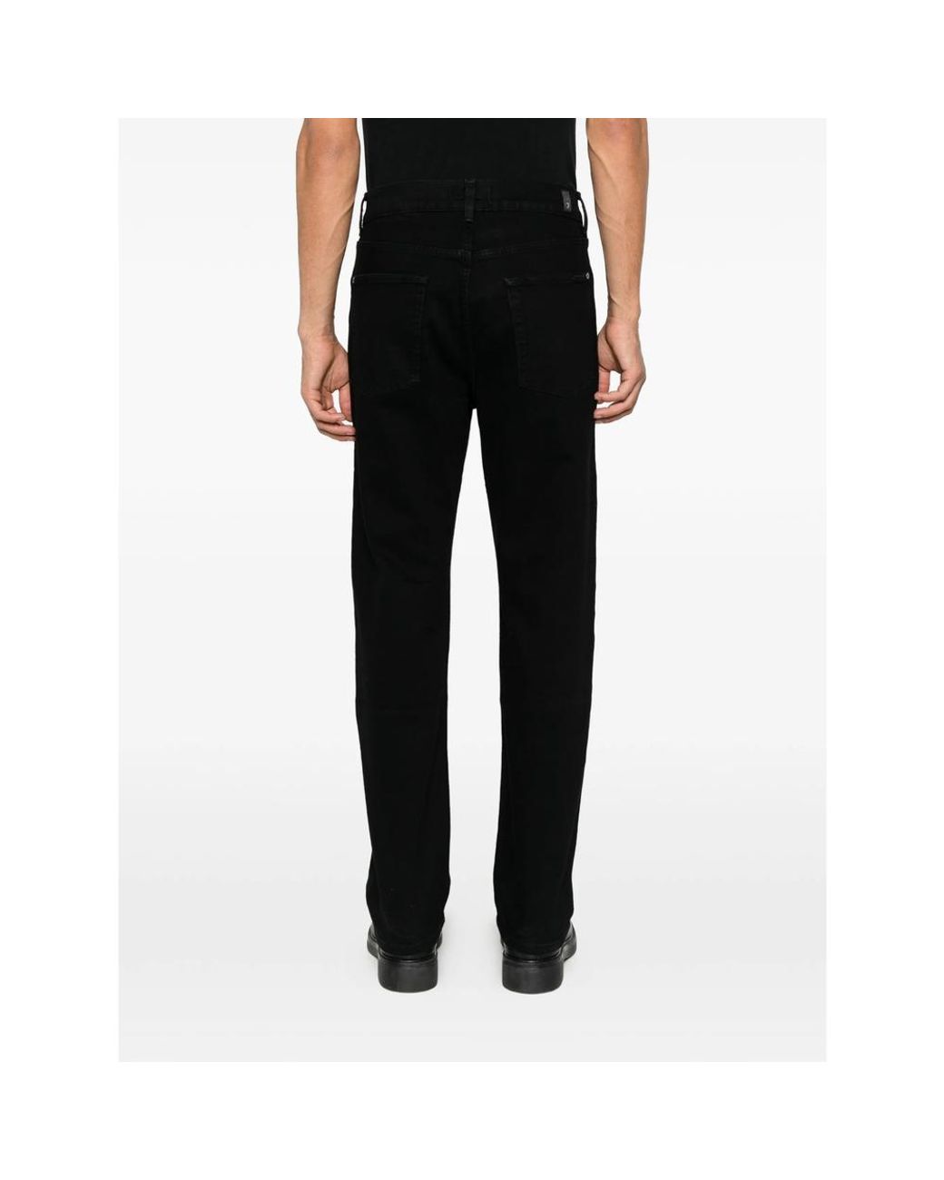 7 For All Mankind Black Straight-Leg Jeans for men