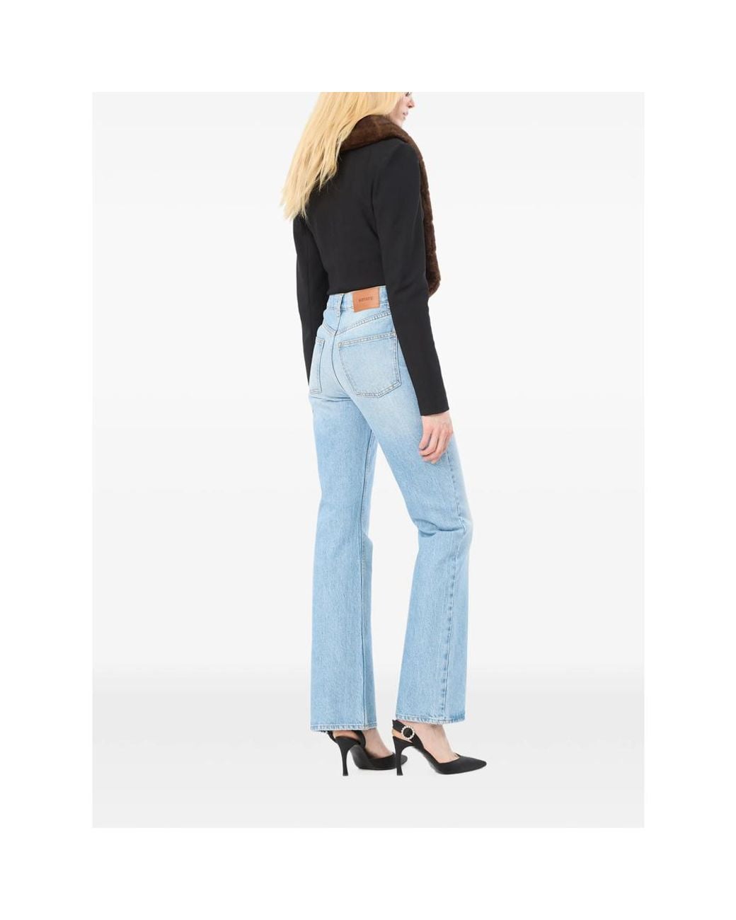 ROTATE BIRGER CHRISTENSEN Black Faux-Fur-Collar Cardigan