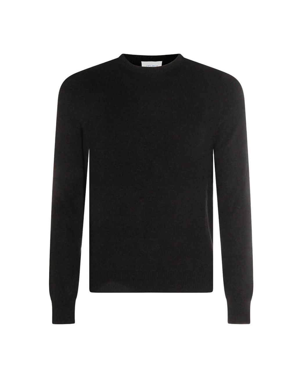 Malo Black Round-Neck Cashmere Sweater for men