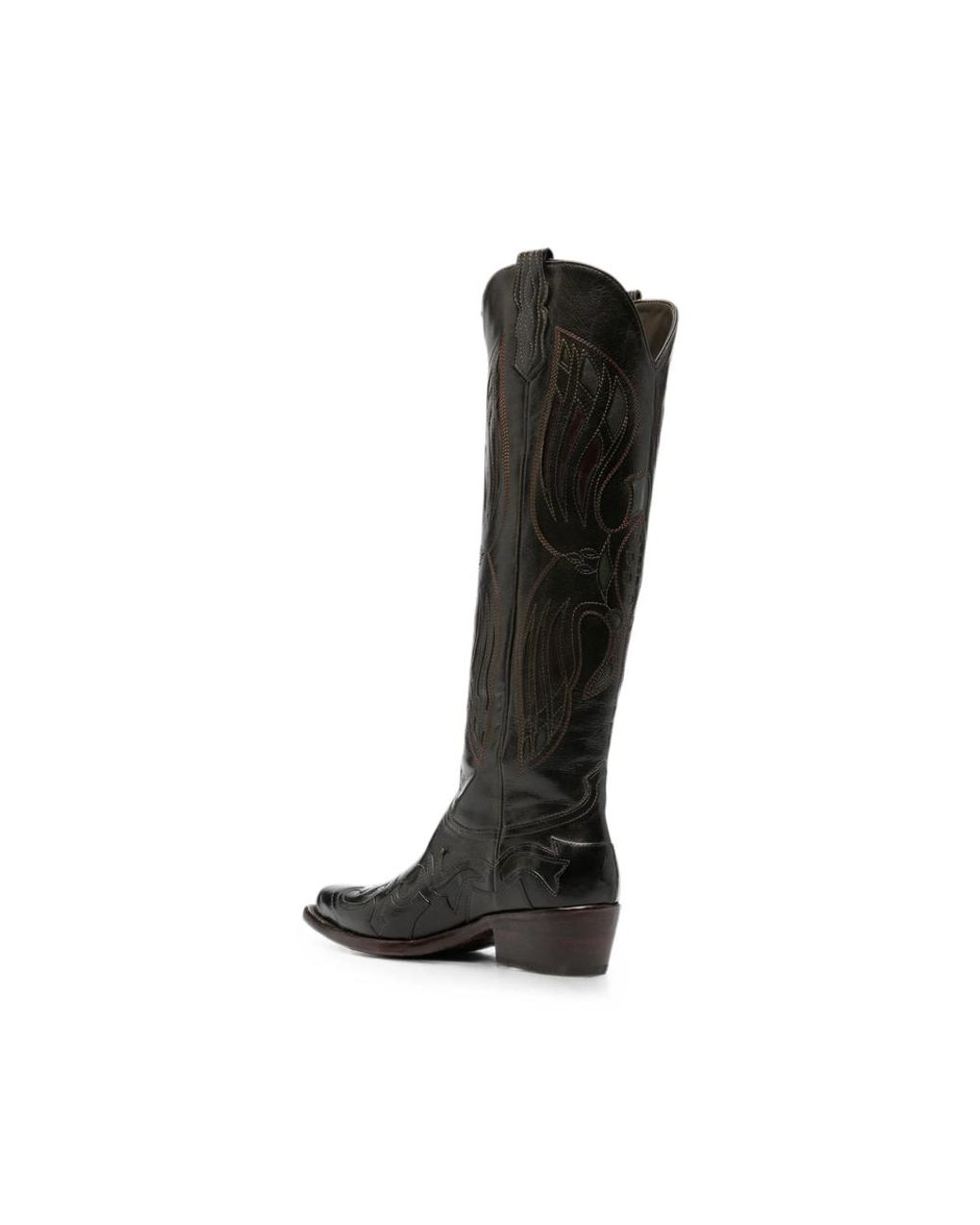 Eraldo Black Leather Cowboy Boots