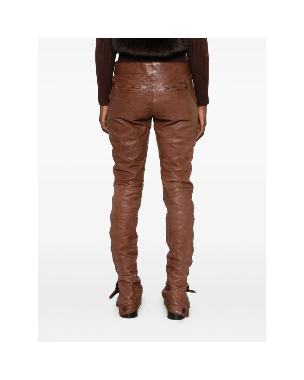 Miu Miu Brown Leather Trousers