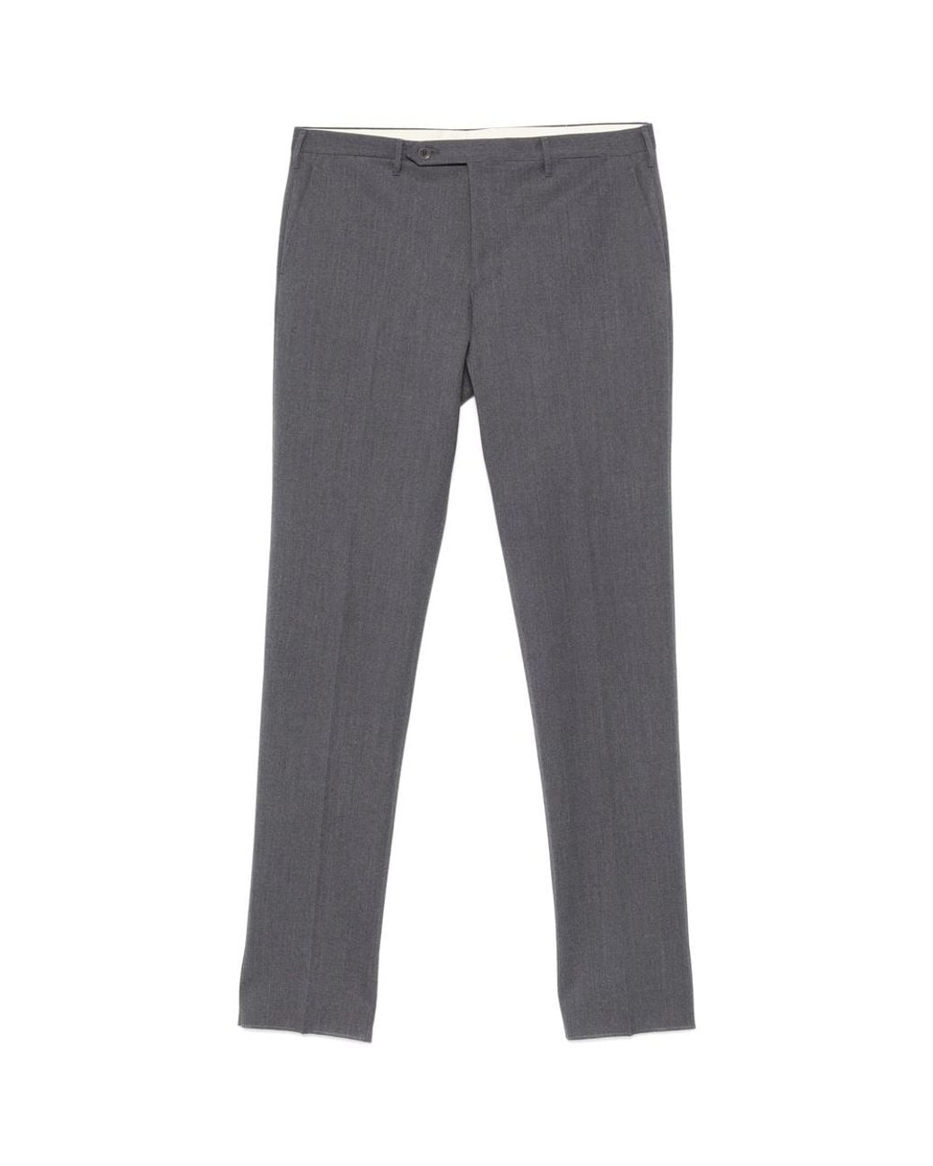 Rota Gray Pressed-Crease Tailored Trousers for men