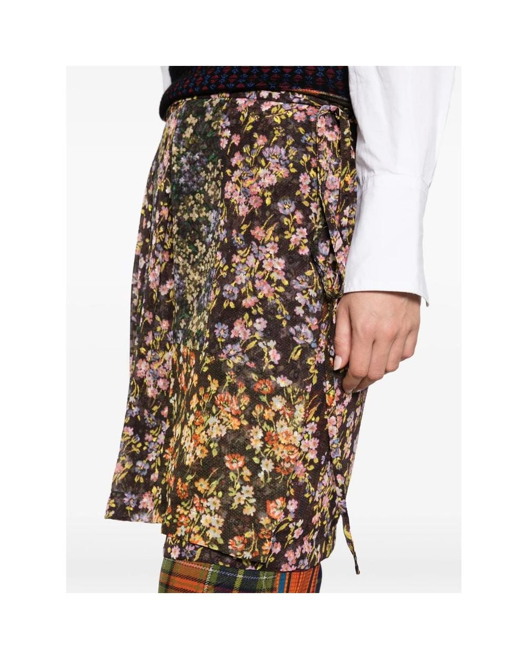 Dries Van Noten Multicolor Prittina Floral-Print Patchwork Trousers