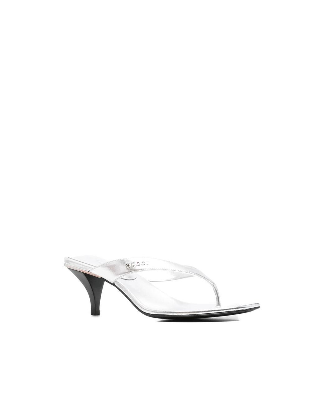 Gucci White Vittoria Thong Sandals
