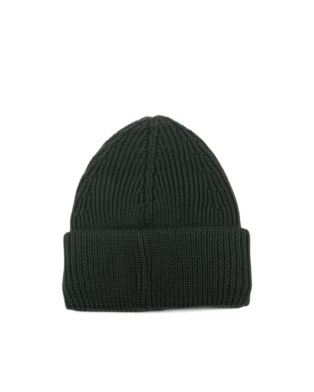 Roberto Collina Black Ribbed-Knit Beanie Hat for men