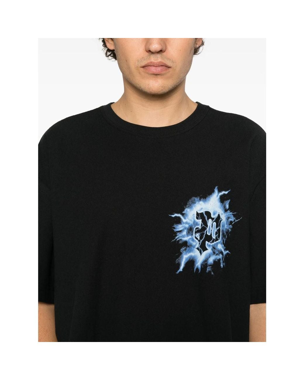 Purple Brand Black Graphic-Print T-Shirt for men