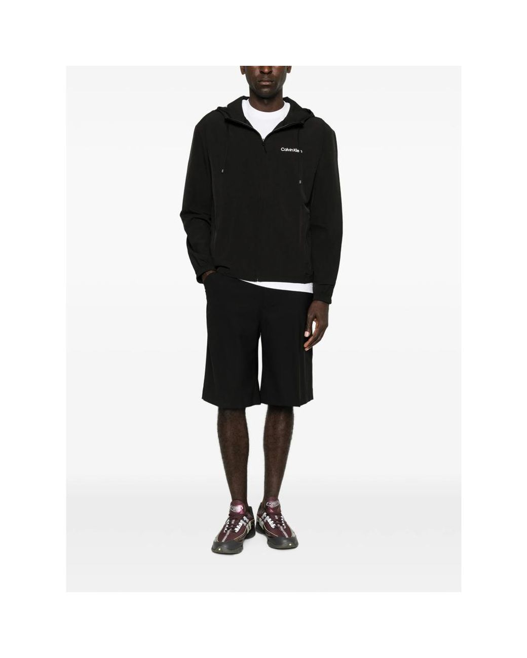 Calvin Klein Black Zip-Up Hooded Jacket for men