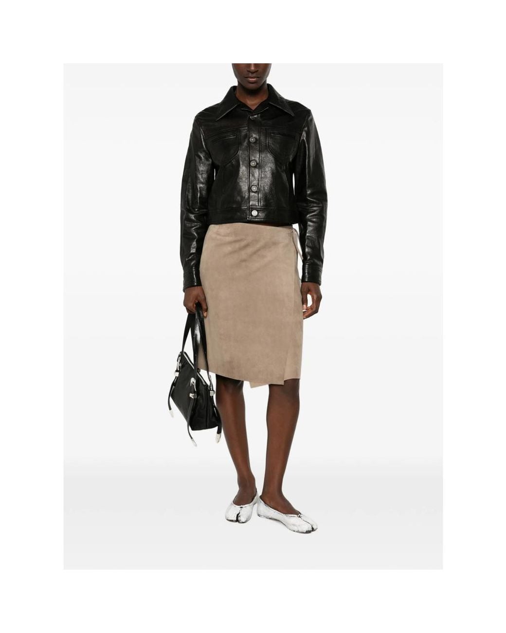 Amiri Black Button-Up Leather Jacket