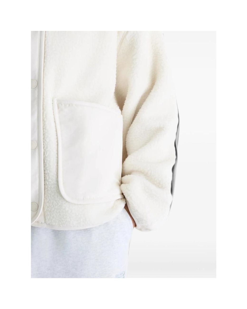 New Balance White High Pile Fleece Jacket