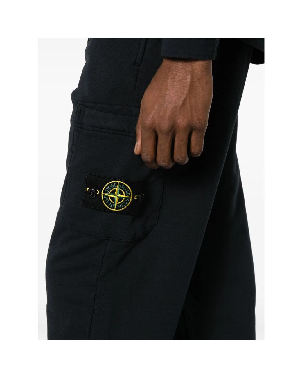 Stone Island Blue Compass-Badge Cotton Track Pants for men