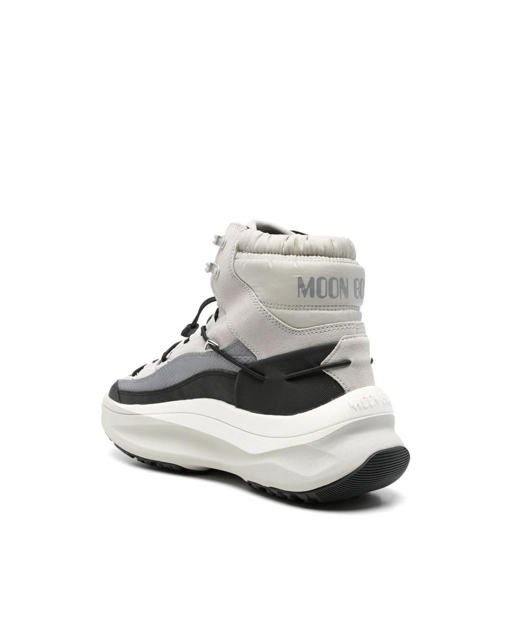 Moon Boot White Panelled High-Top Sneakers for men
