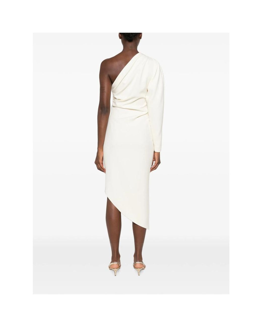 FEDERICA TOSI White One-Shoulder Draped Asymmetric Dress