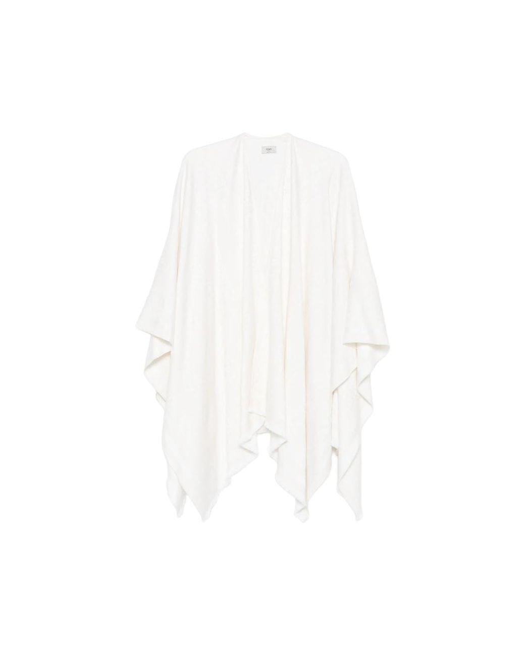 Fendi White Ff Jacquard Poncho