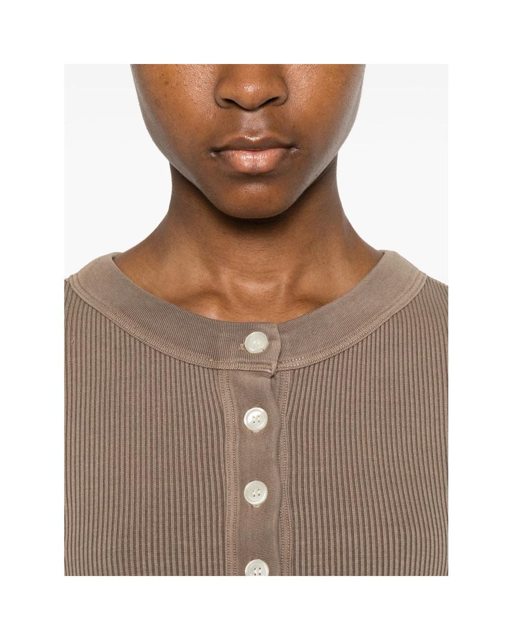 Citizens of Humanity Brown T-Shirt Ribbed Knit