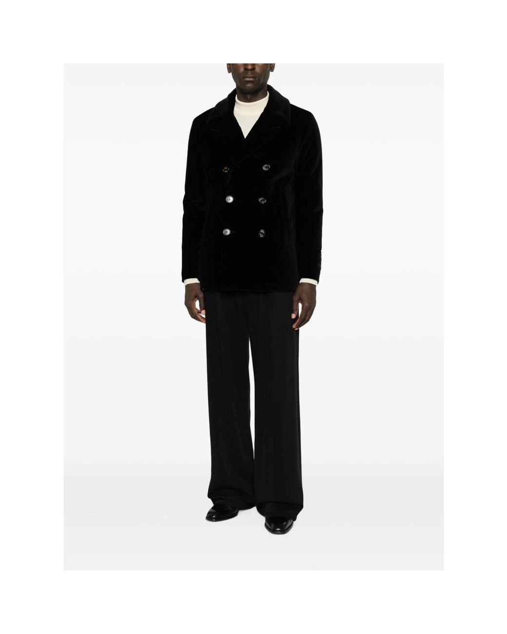 Sealup Black Double-Breasted Coat for men