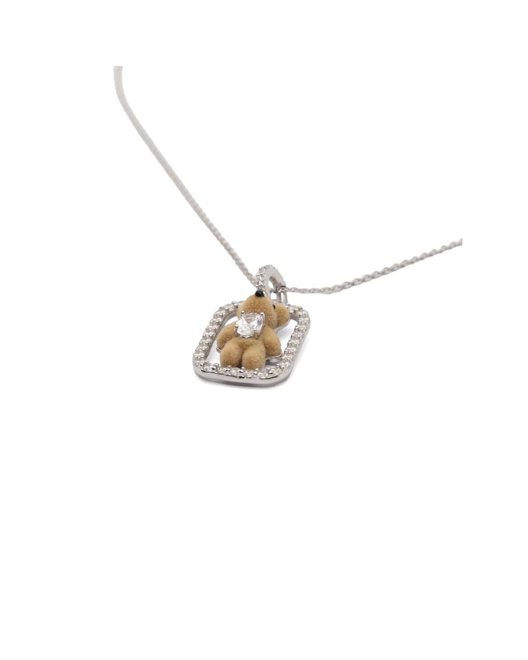 YVMIN Metallic Inlaid Mini Bear Pendant Necklace
