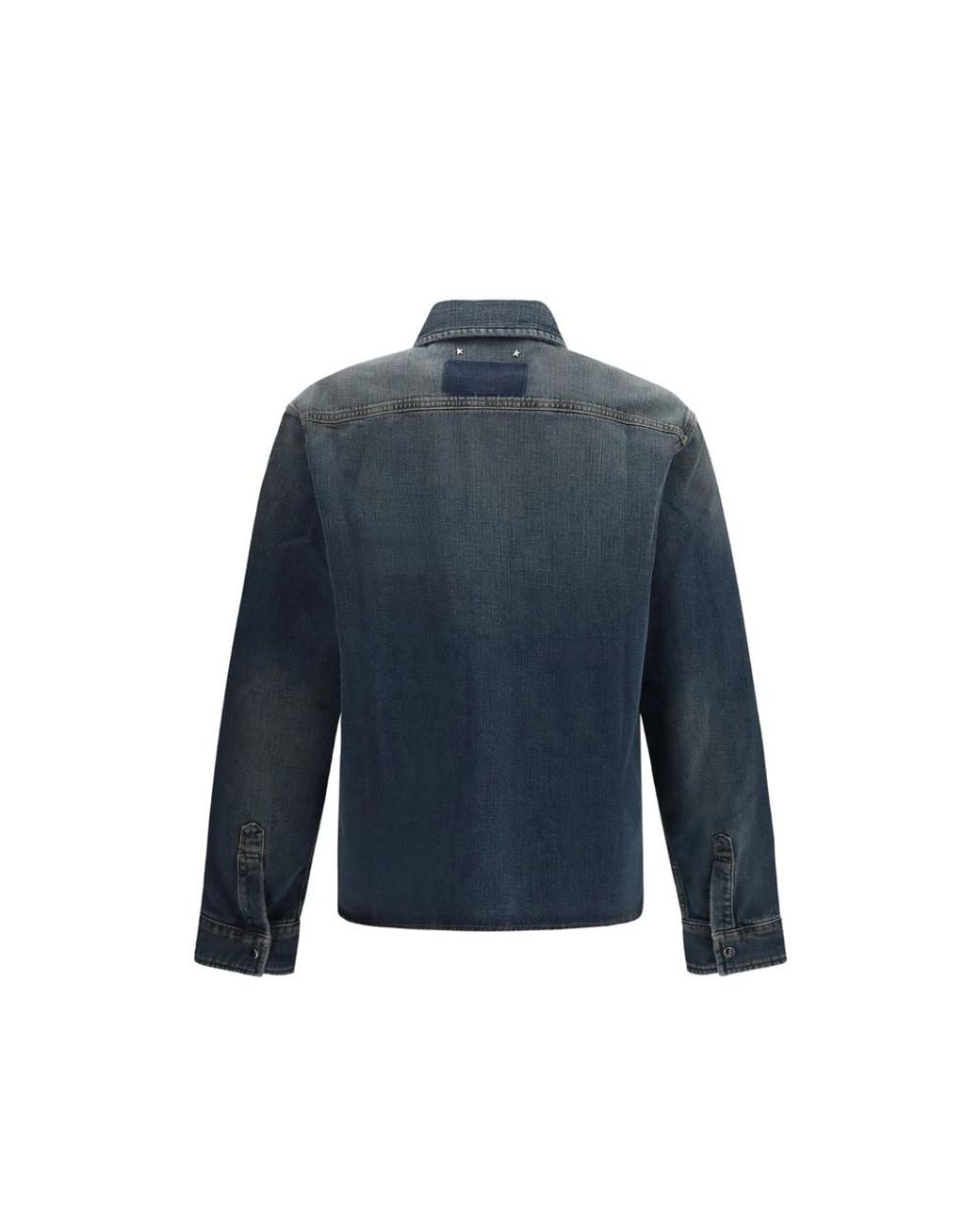 Golden Goose Deluxe Brand Blue Patch-Pocket Denim Shirt for men